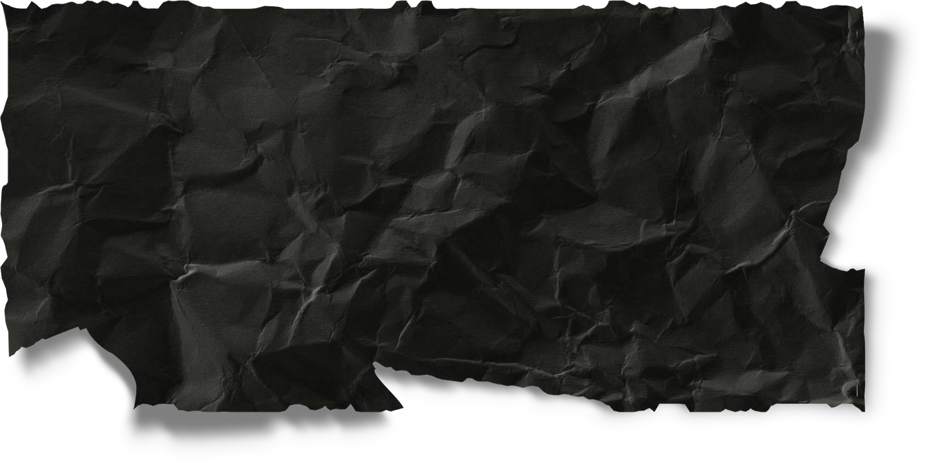 Crumpled Black Paper Cutout